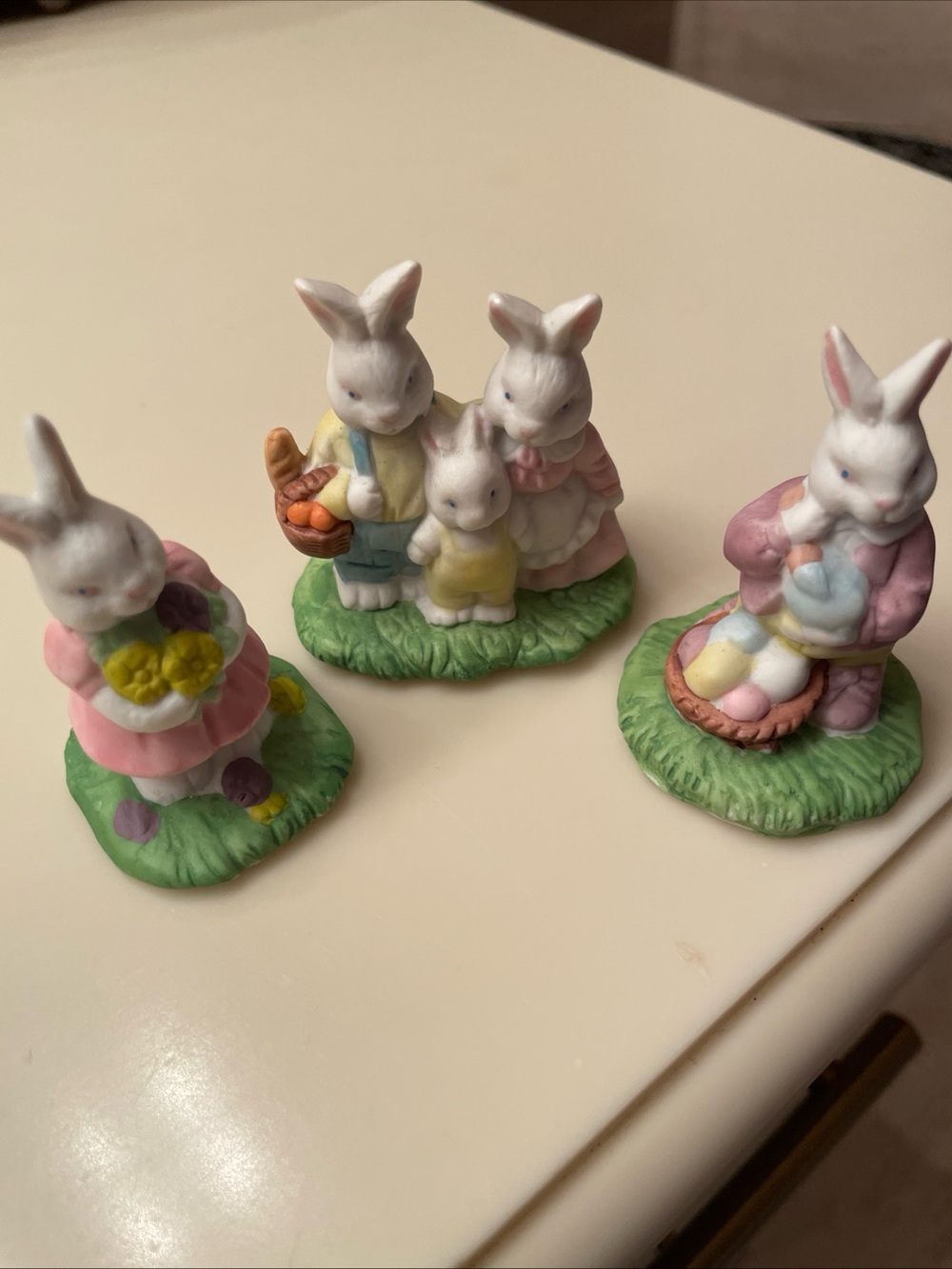 Vintage Assortment of Ceramic Easter Bunny Figurines - Set of 3